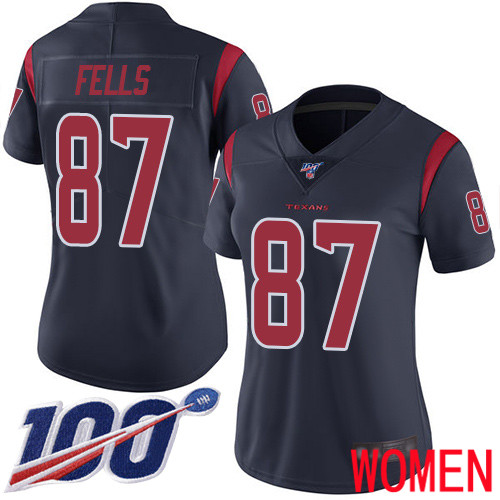 Houston Texans Limited Navy Blue Women Darren Fells Jersey NFL Football #87 100th Season Rush Vapor Untouchable